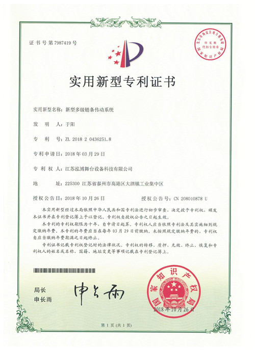 新型多级链条传动